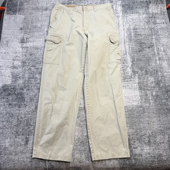 Old Navy Other - Y2K Old Navy Cargo Pants Men 33x34 (32x32) Beige Twill Distressed Straight Skate